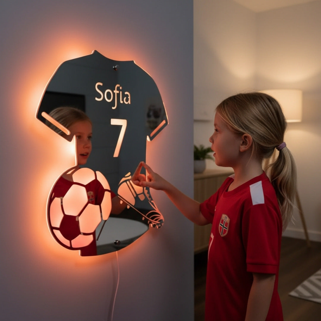 Fotballspiller | Personlig LED-Speil