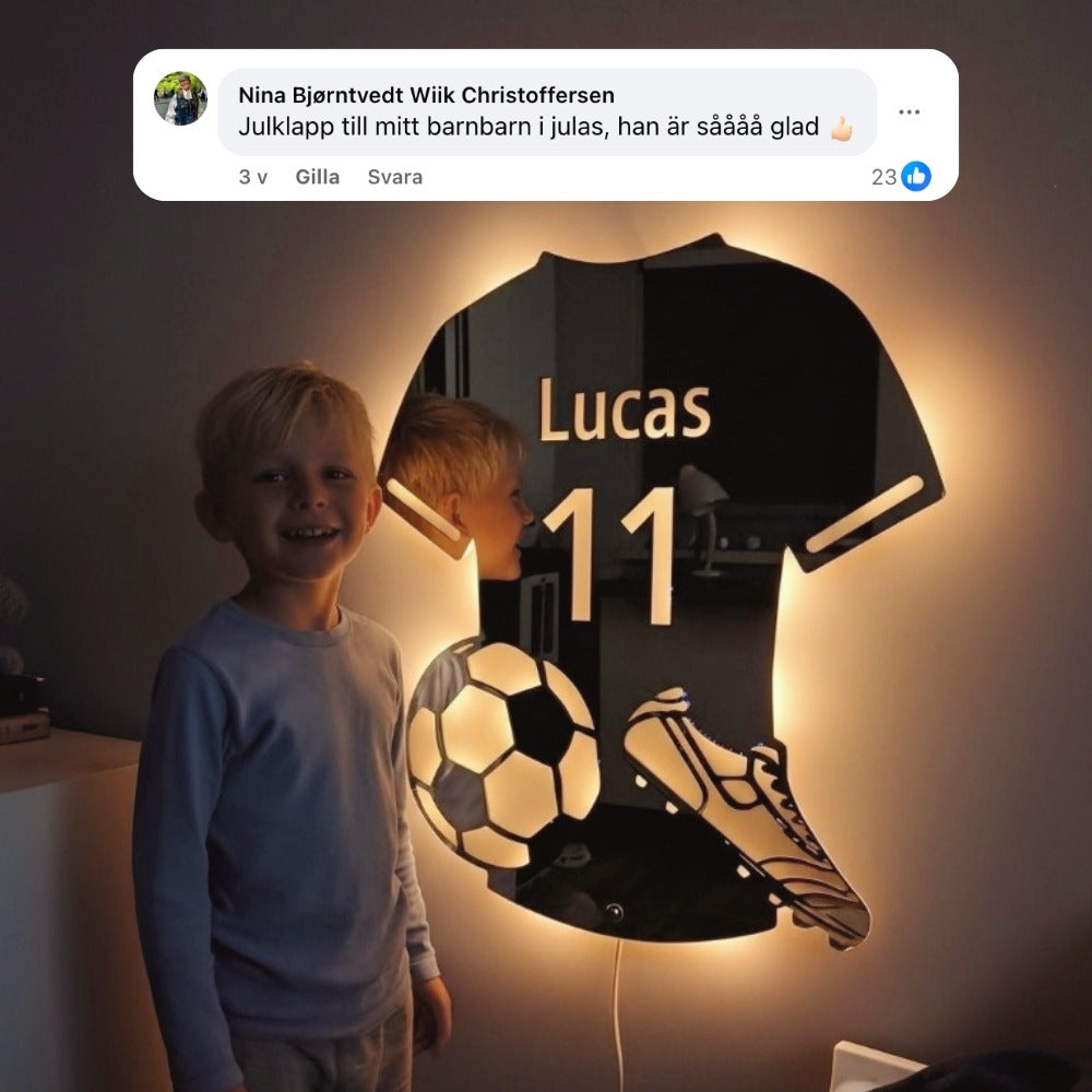 Fotballspiller | Personlig LED-Speil