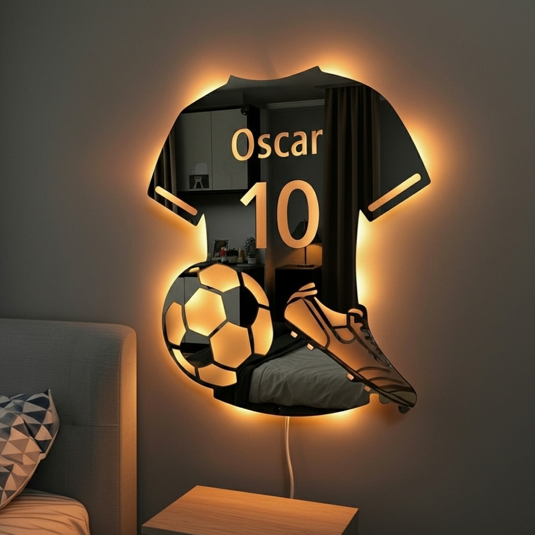 Fotballspiller | Personlig LED-Speil