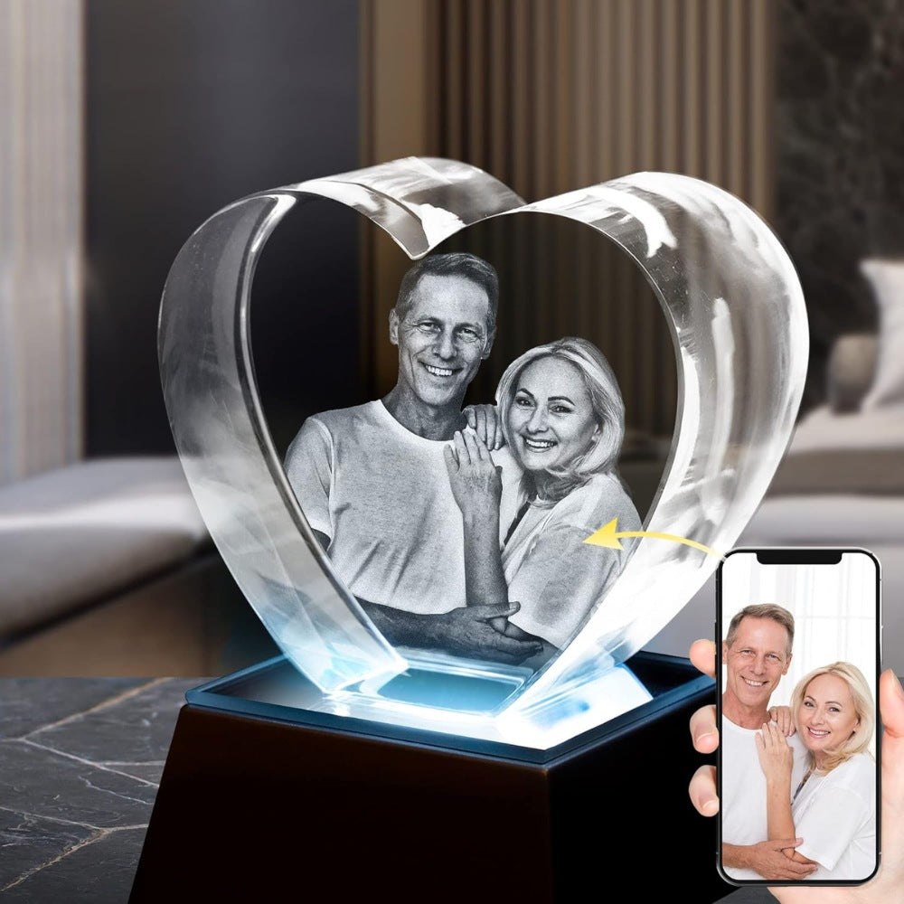Valokuvakristalli 3D | Sydän